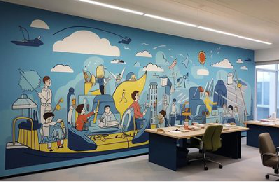 鹰潭办公室墙绘的特点。